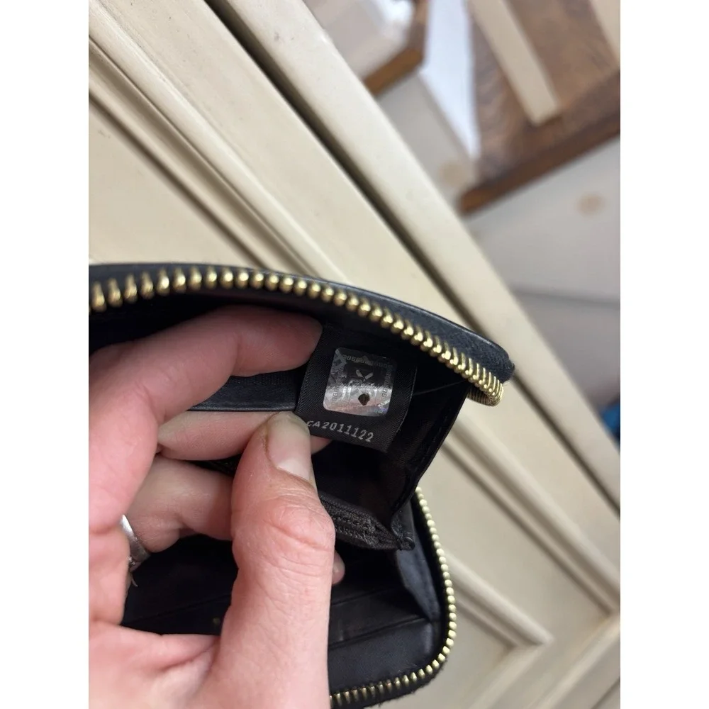 Fendi Pequin Canvas Continental Wallet Authentic EUC Zip Close Brown Made Italy - Picture 9 of 14